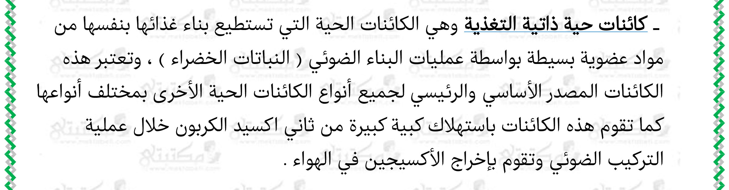 كــائنات حــية ذاتيــة التغــذية 
